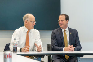 Former House Agriculture Committee Chairman Mike Conaway (R-TX) and Rep August Pfluger (R-TX) speak to AACI members during AACI's Spring 2026 Fly-In.
